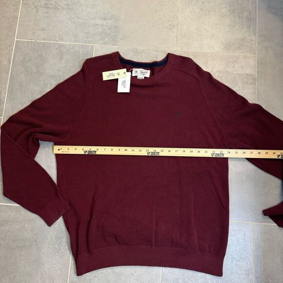 Original Penguin Men's Crewneck Pullover Tuck Stitch Maroon Sweater NWT XXL - Picture 8 of 12
